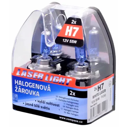 Compass Žárovka 12V H7 55W PX26d WHITE LASER 2ks, 08551