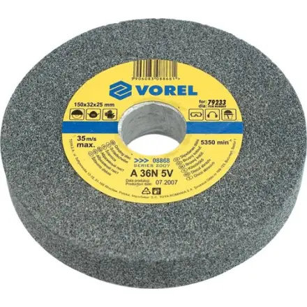 Vorel Kotouč brusný 150 x 12,7 x 17 mm jemný do stolní brusky, TO-08865