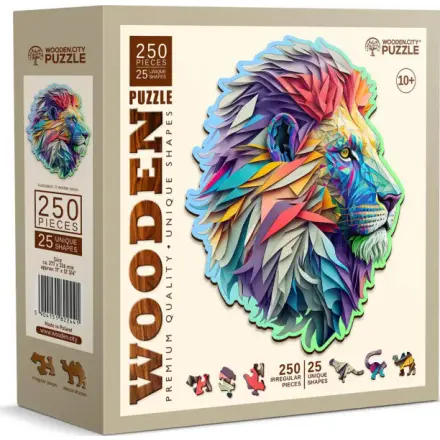 Dřevěné puzzle Moderní lev 250 dílků EKO