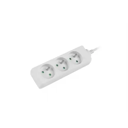 NATEC Prodlužovací kabel Lanberg PS0, 3 zásuvky, 1,5m, bílá PS0-03E-0150-W