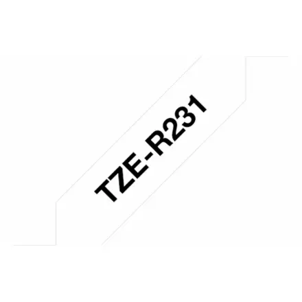 TZE-R231, černý tisk na bílé, šířka 12 mm TZER231