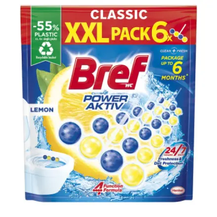 Bref Power Active WC blok citrus MEGAPACK XXL 6x50 g