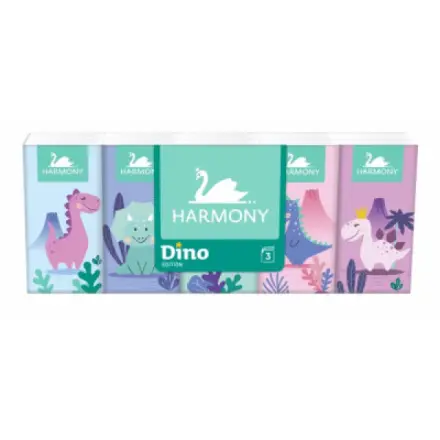 Harmony Dino papírové kapesníky 3 vrstvy 10 x 10 ks