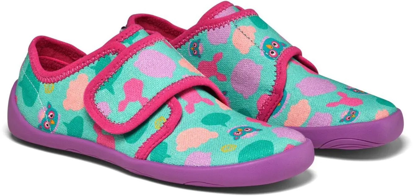Dětské nazouvací barefoot boty Affenzahn Slipper Cotton Movy - Owl 31