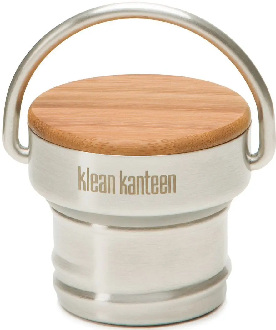 Náhradní uzávěr na lahev Klean Kanteen Bamboo Loop Cap w/bale - brushed stainless/natural uni