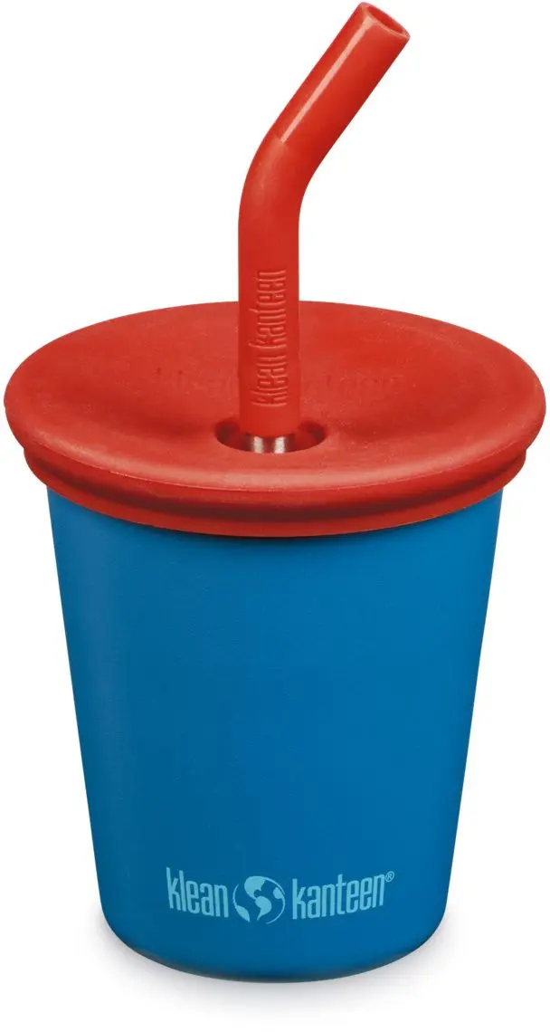 Dětský pohárek s brčkem Klean Kanteen Kid Cup 10oz (w/ Kid Straw Lid) - Mykonos Blue 295 ml uni