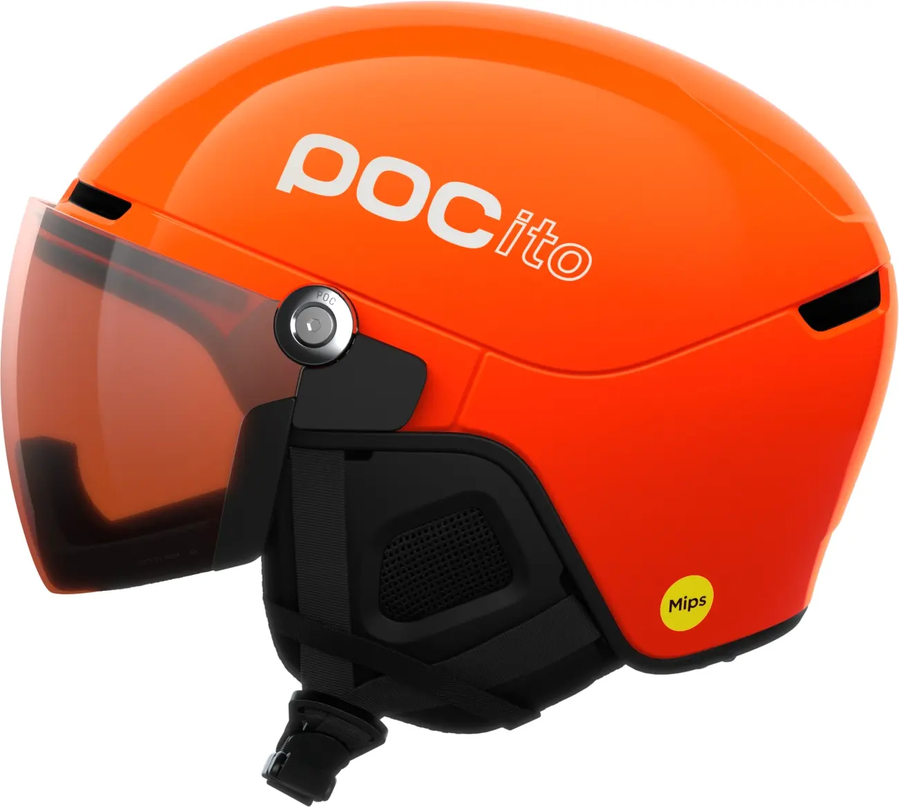 Dětská lyžařská helma POCito Obex Visor - Fluorescent Orange 51-54
