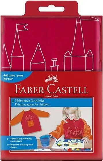 Zástěra Faber-Castell na výtvarku - červená
