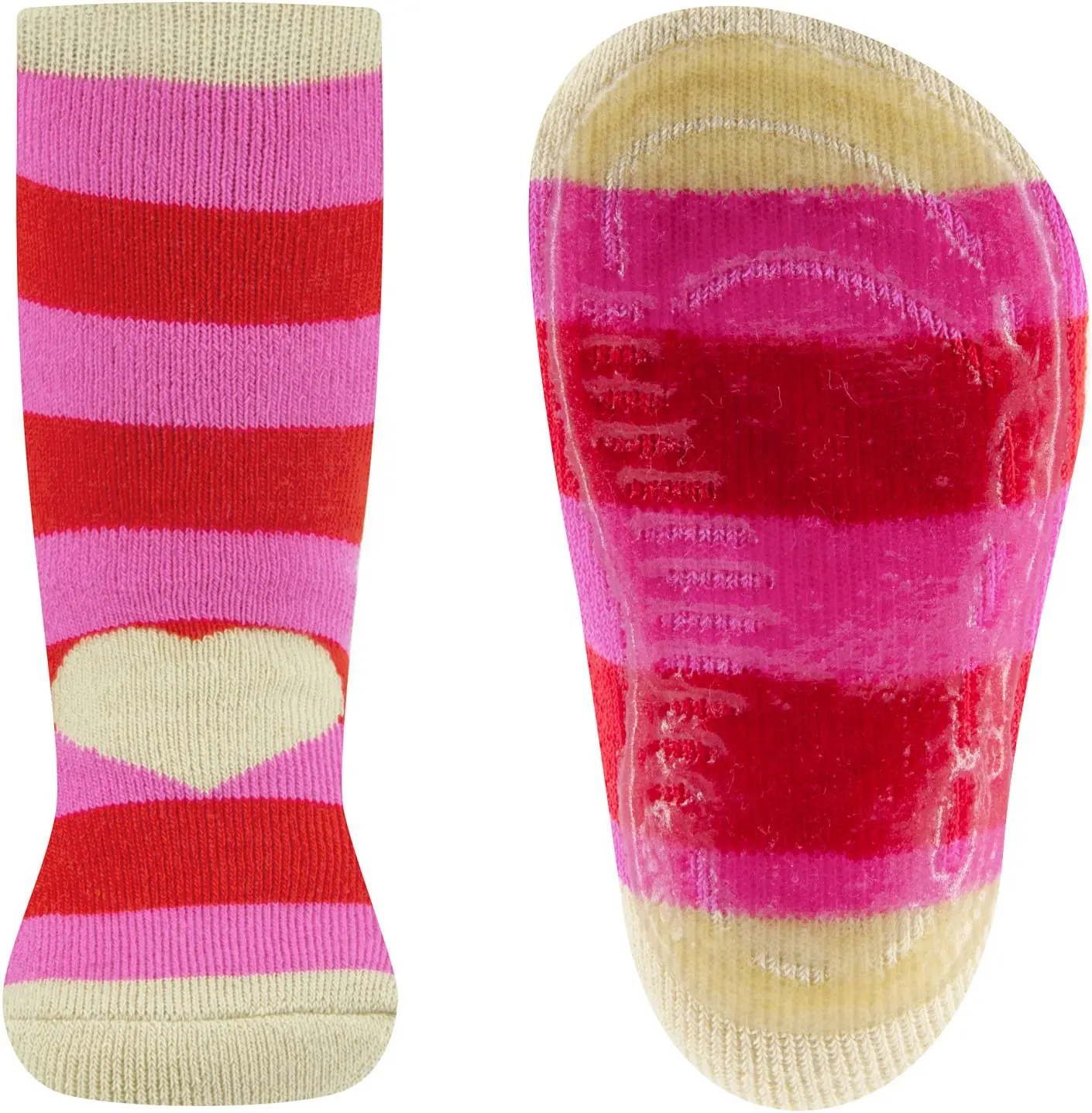 Dětské protiskluzové ponožky Ewers Stoppersocken SoftStep Herz - rot 29-30