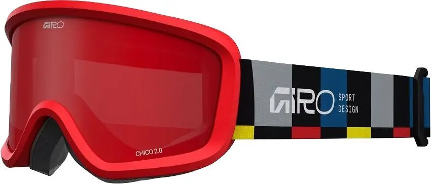Dětské lyžařské brýle Giro Chico 2.0 - Black Blocks/Amber Scarlet uni