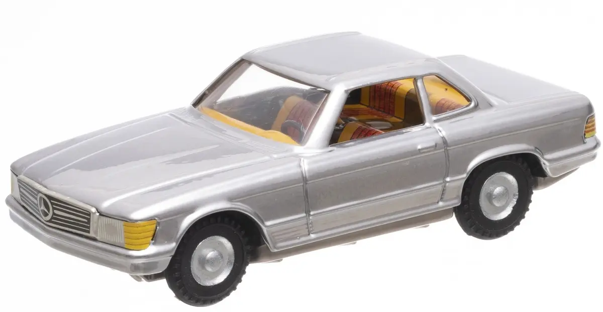 Dětská plechová hračka KOVAP - MERCEDES Coupe stříbrný uni