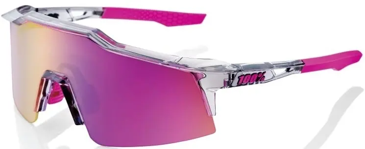 Sluneční brýle 100% Speedcraft SL - Polished Translucent Grey - Purple Multilayer Mirror Lens uni