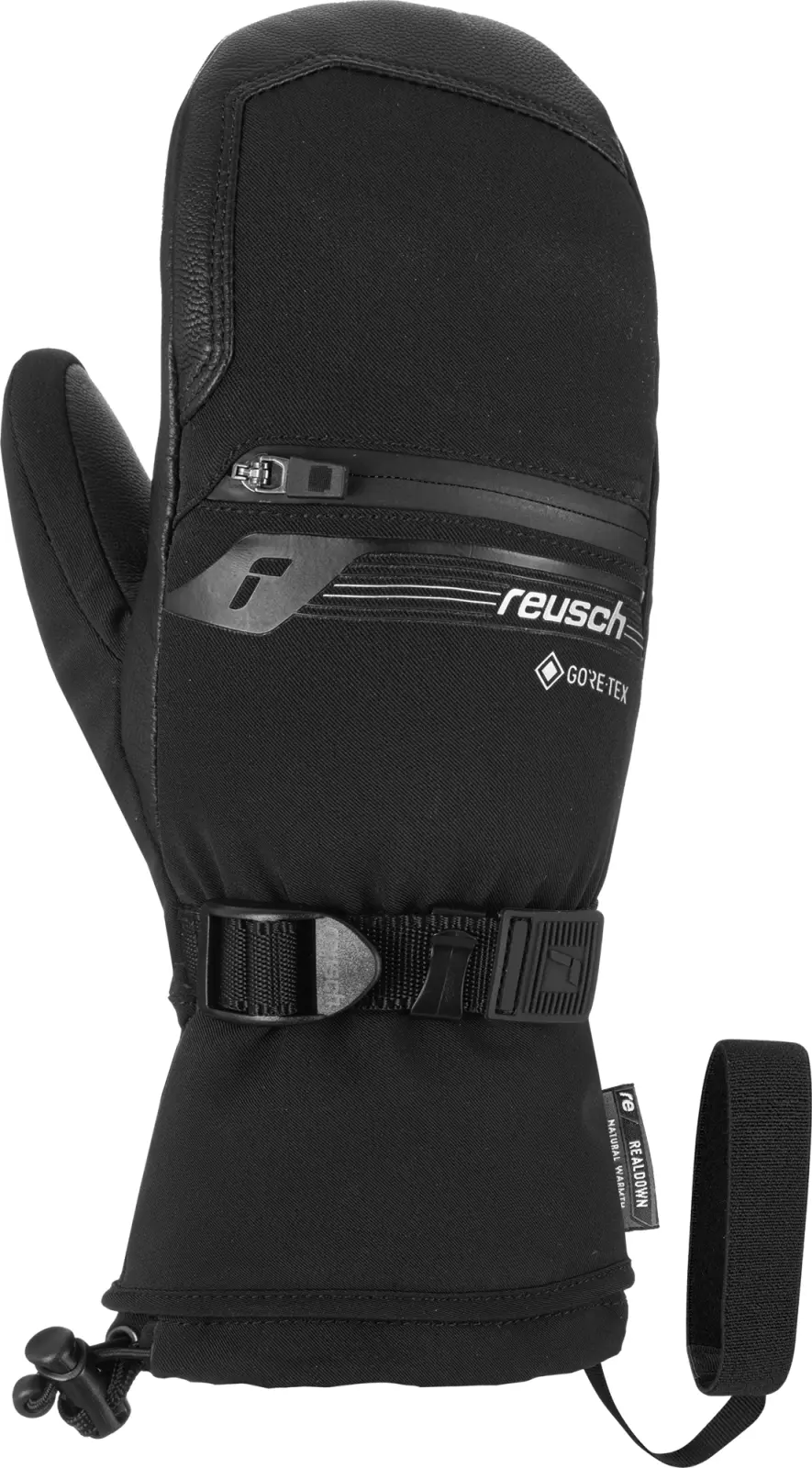 Dětské lyžařské palčáky Reusch Down Spirit GORE-TEX Junior Mitten - black/silver 6,5