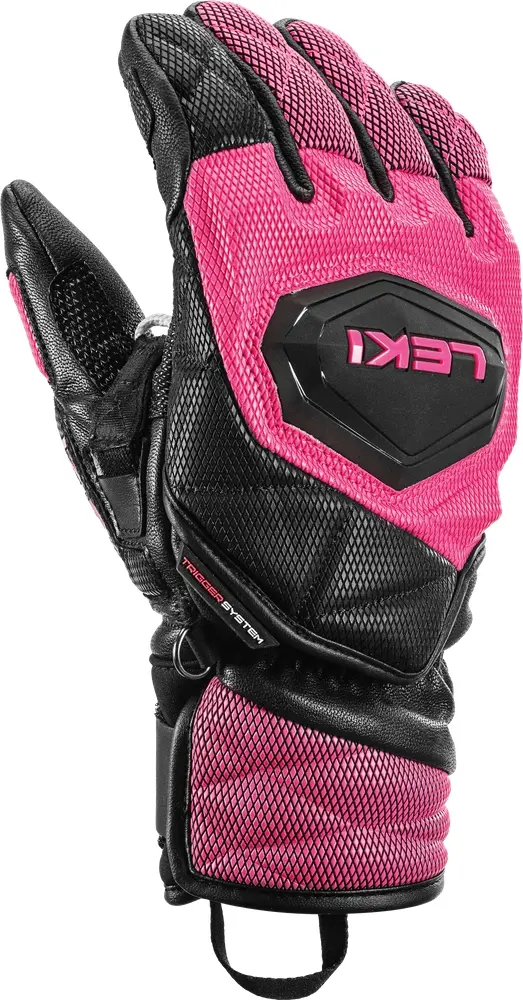 Dětské lyžařské rukavice Leki WCR Venom 3D Junior - black/pink 5.0