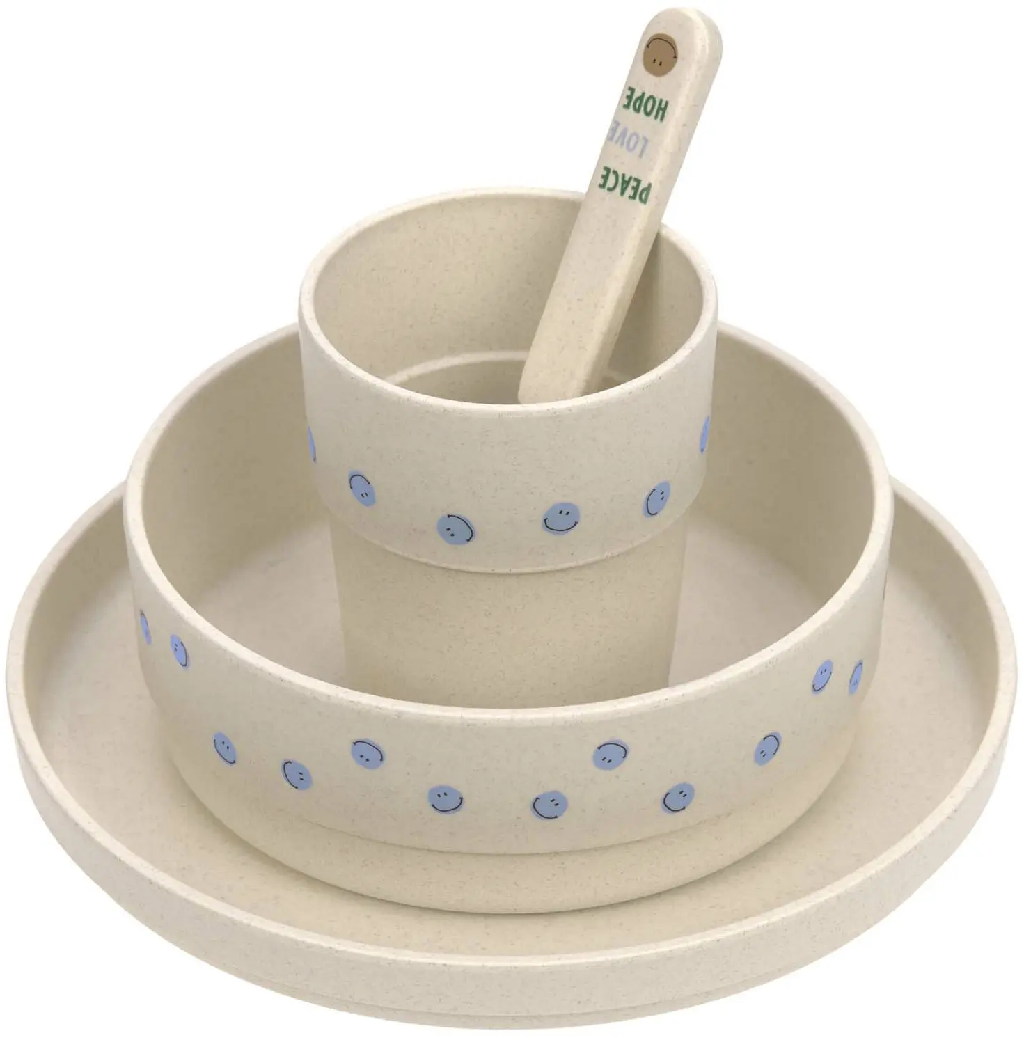 Lässig Dish Set PP/Cellulose Happy Rascals Smile sky blue