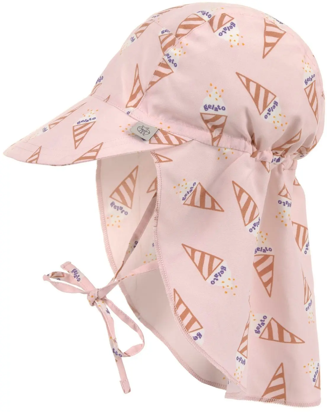 Dětský klobouk Lassig Sun Protection Flap Hat - ice cream pale pink 45-47