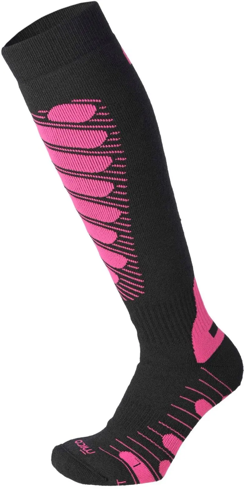 Dětské lyžařské ponožky Mico Heavy Weight Superthermo Primaloft Merino Ski Kids Socks - nero/fucsia 24-26