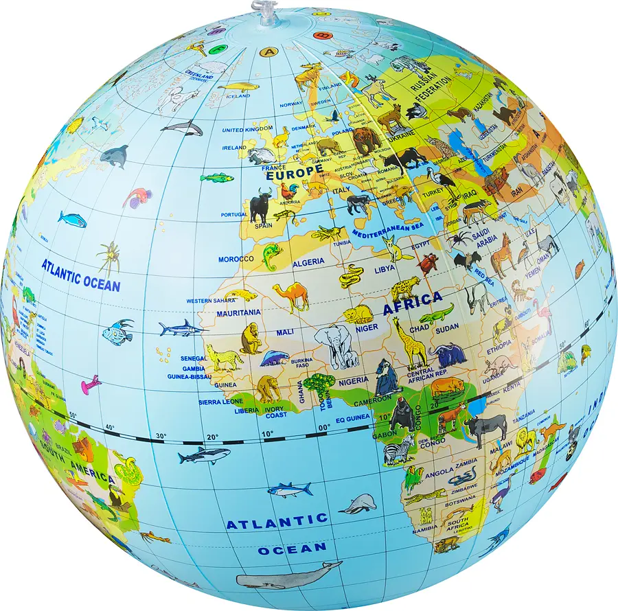 Nafukovací globus Caly MAXI - Animal Globe 50 cm uni