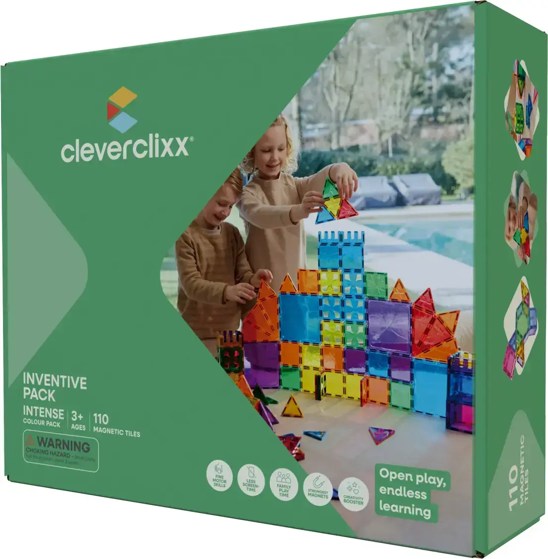 Magnetická stavebnice Cleverclixx - Inventive sada Intense 110 ks uni