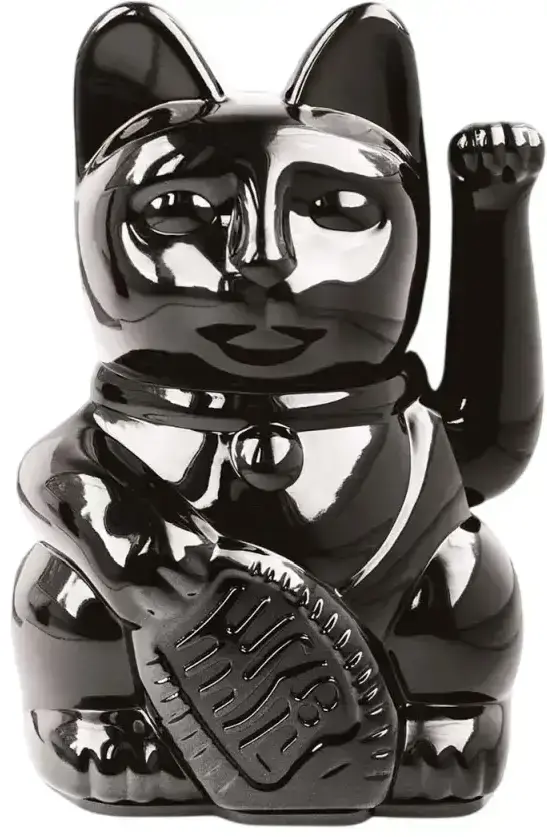 Maneki Neko Donkey Lucky Cat Mini Shiny - Black uni