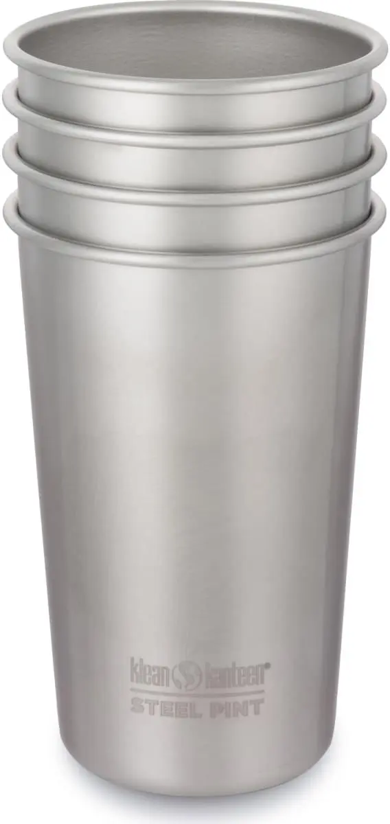 Sada nerezových pohárků Klean Kanteen Steel Cup - 4 Pack - brushed stainless 473 ml uni