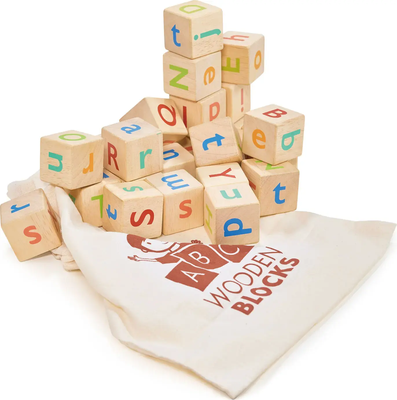 Dřevěné kostky s písmeny Mentari Alphabet Spelling Blocks uni