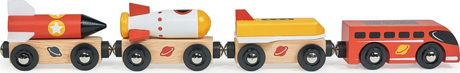 Dřevěný vláček s raketami Mentari The Space Rocket Train uni