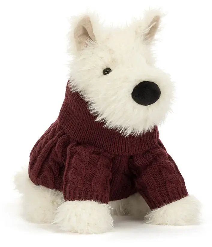 Plyšová hračka Jellycat - skotský teriér Munro 'Winter Jumper' uni