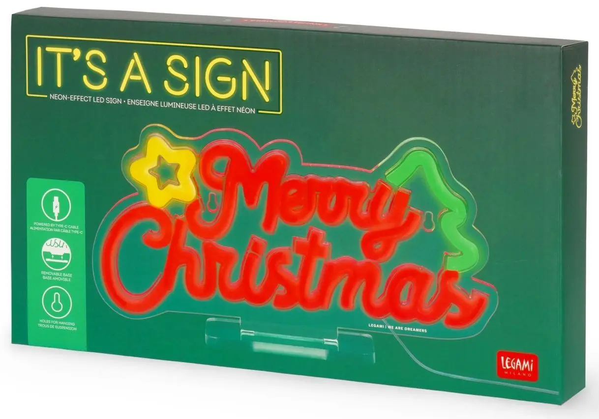 Dekorační světlo Legami Neon-Effect Led Sign - It'S A Sign - Merry Xmas uni
