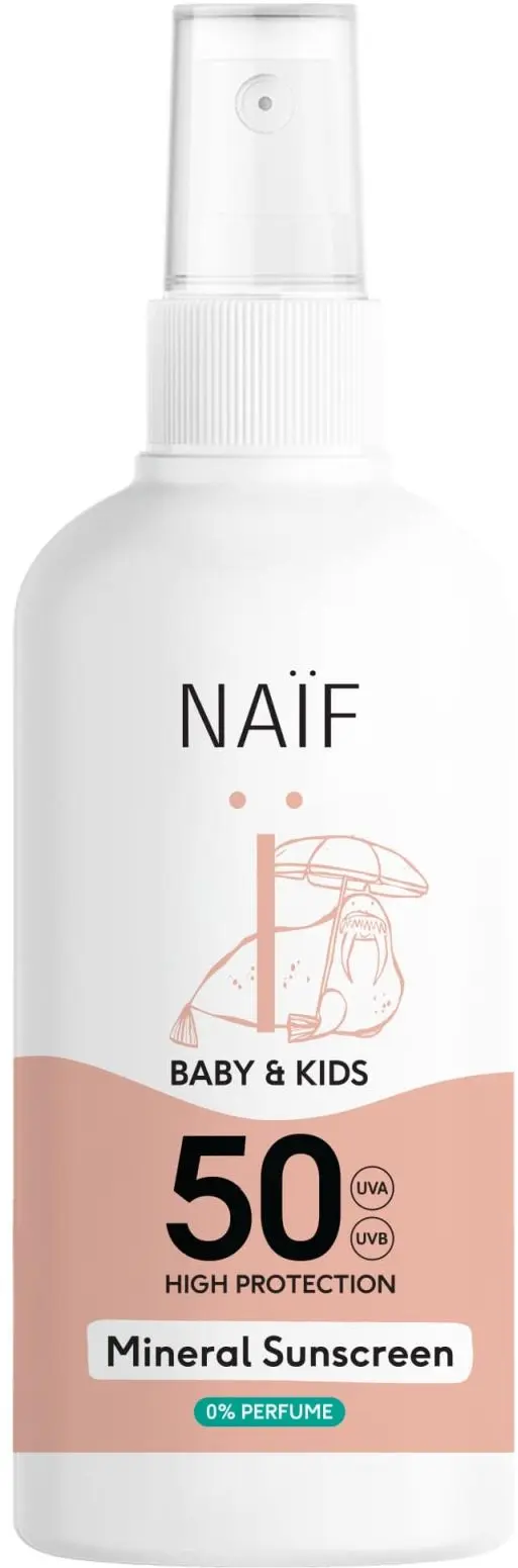 Ochranný sprej na opalování SPF 50 NAIF bez parfemace pro děti a miminka 100 ml uni
