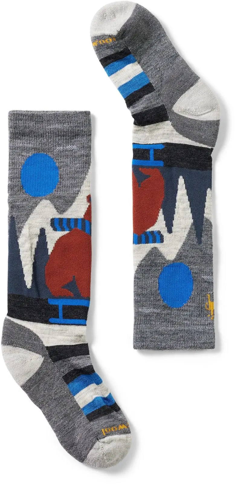 Dětské lyžařské ponožky Smartwool Kids' Ski Light Cushion Sleigh Bear OTC Ski - medium gray 22-25