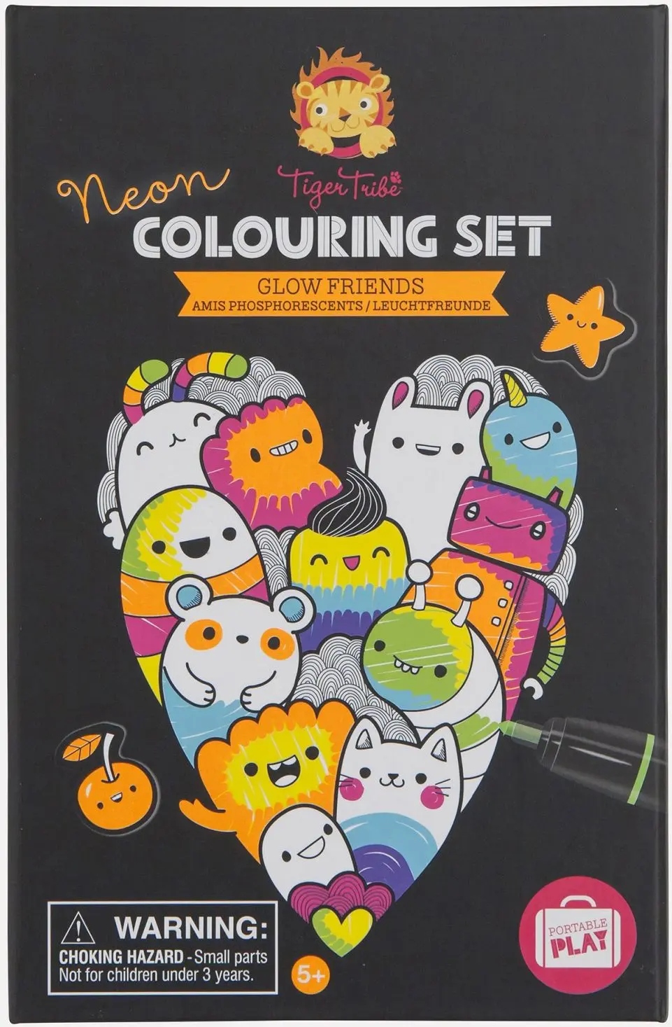 Kreativní sada Tiger Tribe Neon Colouring Set - Glow Friends uni