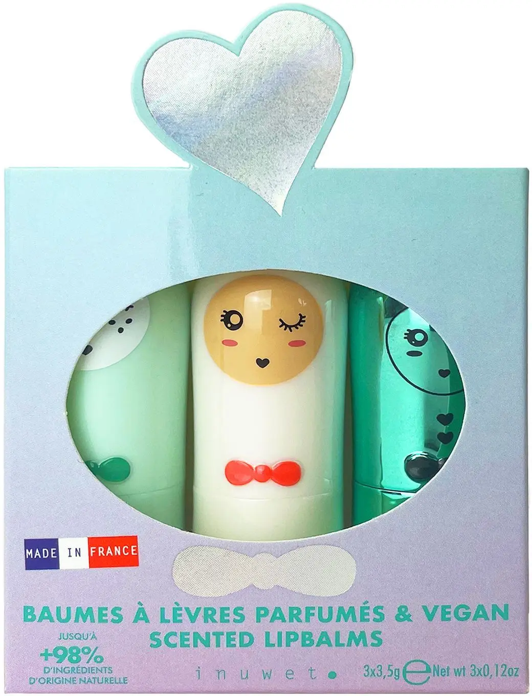 Dárkový set 3 balzámů na rty Inuwet - Seashell uni