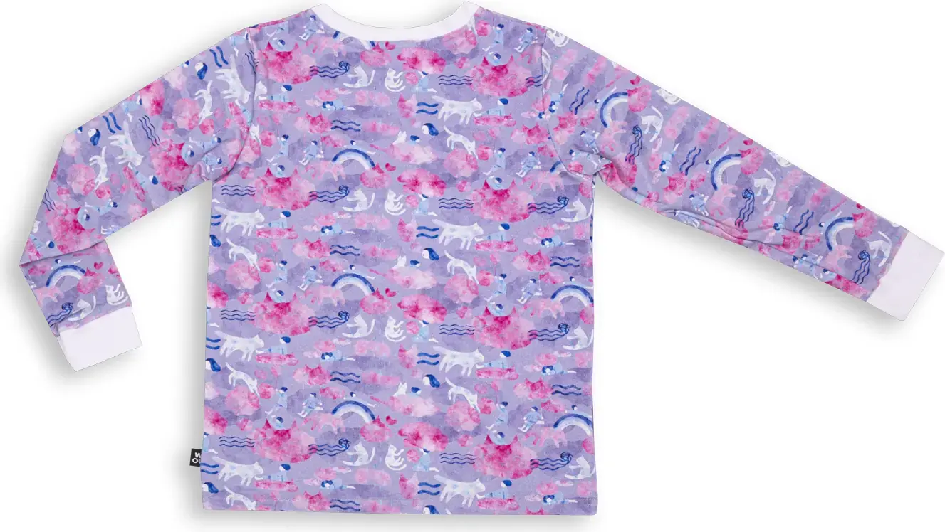 Dětské pyžamo Wouki Suisen - Lavender Fog 122