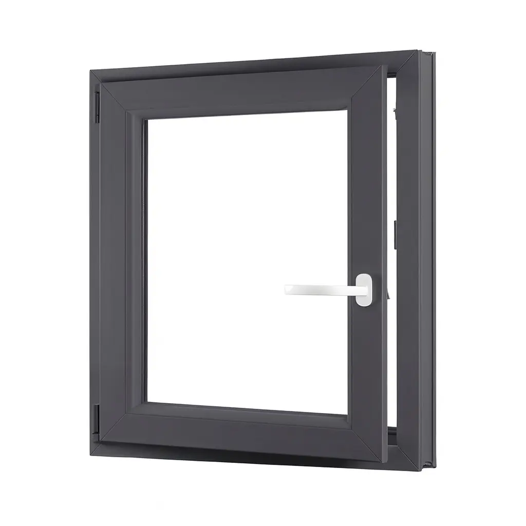 Jednokřídlé plastové okno sklepní 500x700 mm, antracit / bílé, dvojsklo, levé, OLIMPIA 60 AD