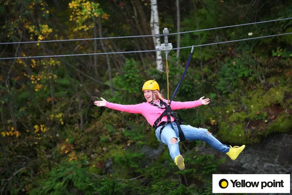 Zip line podél přehradní hráze Labská - Špindlerův Mlýn