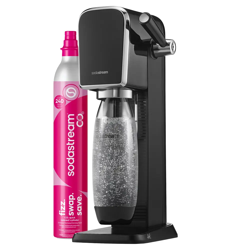 SodaStream ART výrobník sody, mechanický, 1l láhev, bombička s CO2, černý 1013511411