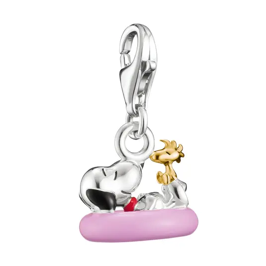 THOMAS SABO přívěsek Peanuts™ Charm Snoopy with Woodstock in swim ring přívěšek 2244-427-7