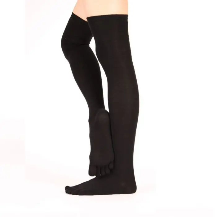 OVER-KNEE prstové nadkolenky ToeToe černá