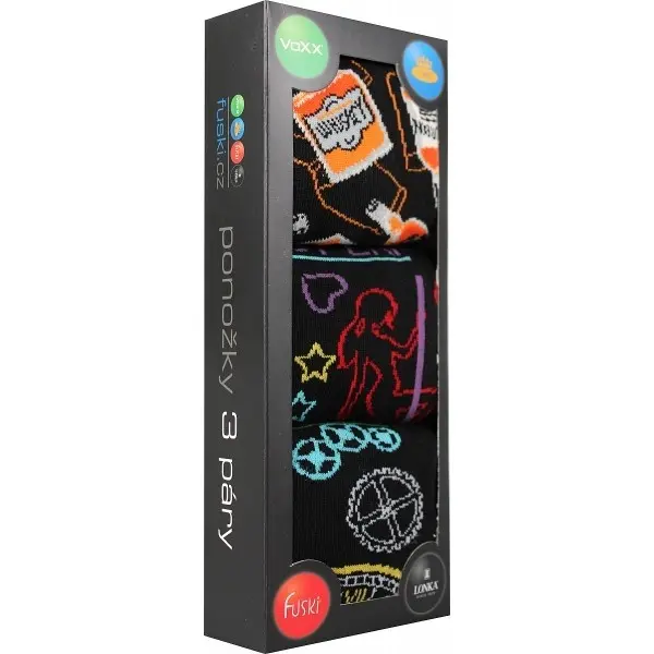 DEBOX barevné vánoční ponožky Lonka - WHISKY Mix barev 39-42 3 páry