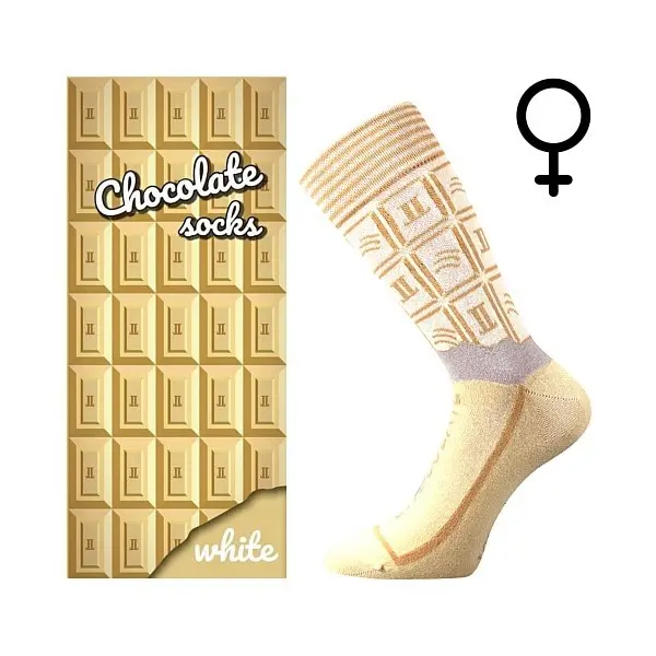 CHOCOLATE sladké veselé ponožky Lonka dámská bílá