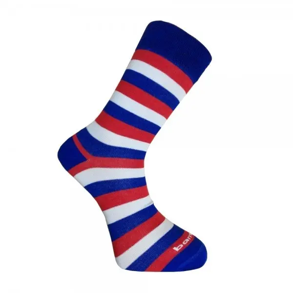 BX-STRIPY BLUE bambusové ponožky BAMBOX Modrá / Červená / Bílá 39-42 1 pár