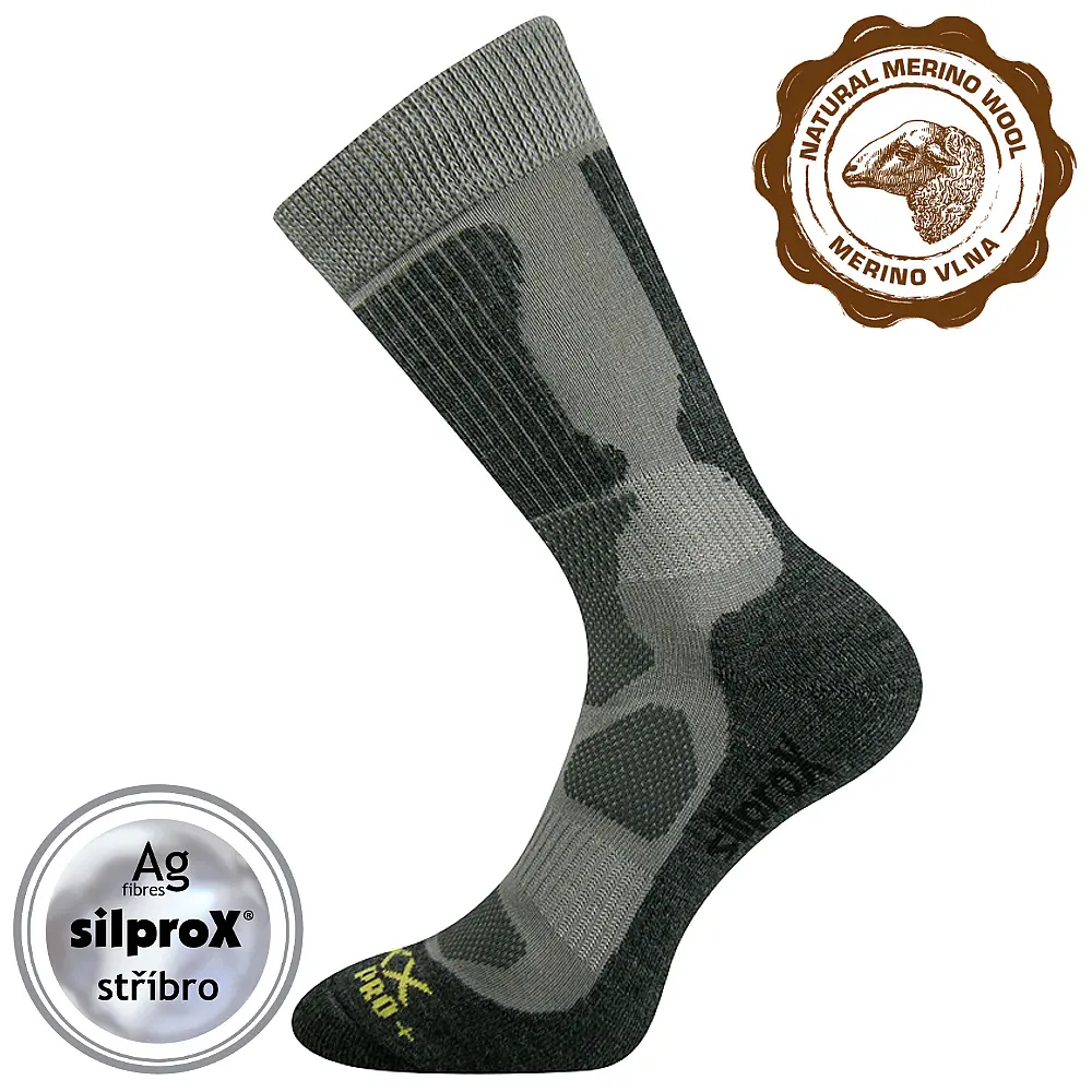 VOXX Ponožky thermo sportovní ETREX světle šedé 39-42 102872