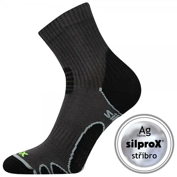 VOXX Ponožky sportovní SILO s ionty stříbra TMAVĚ ŠEDÉ 39-42 110591
