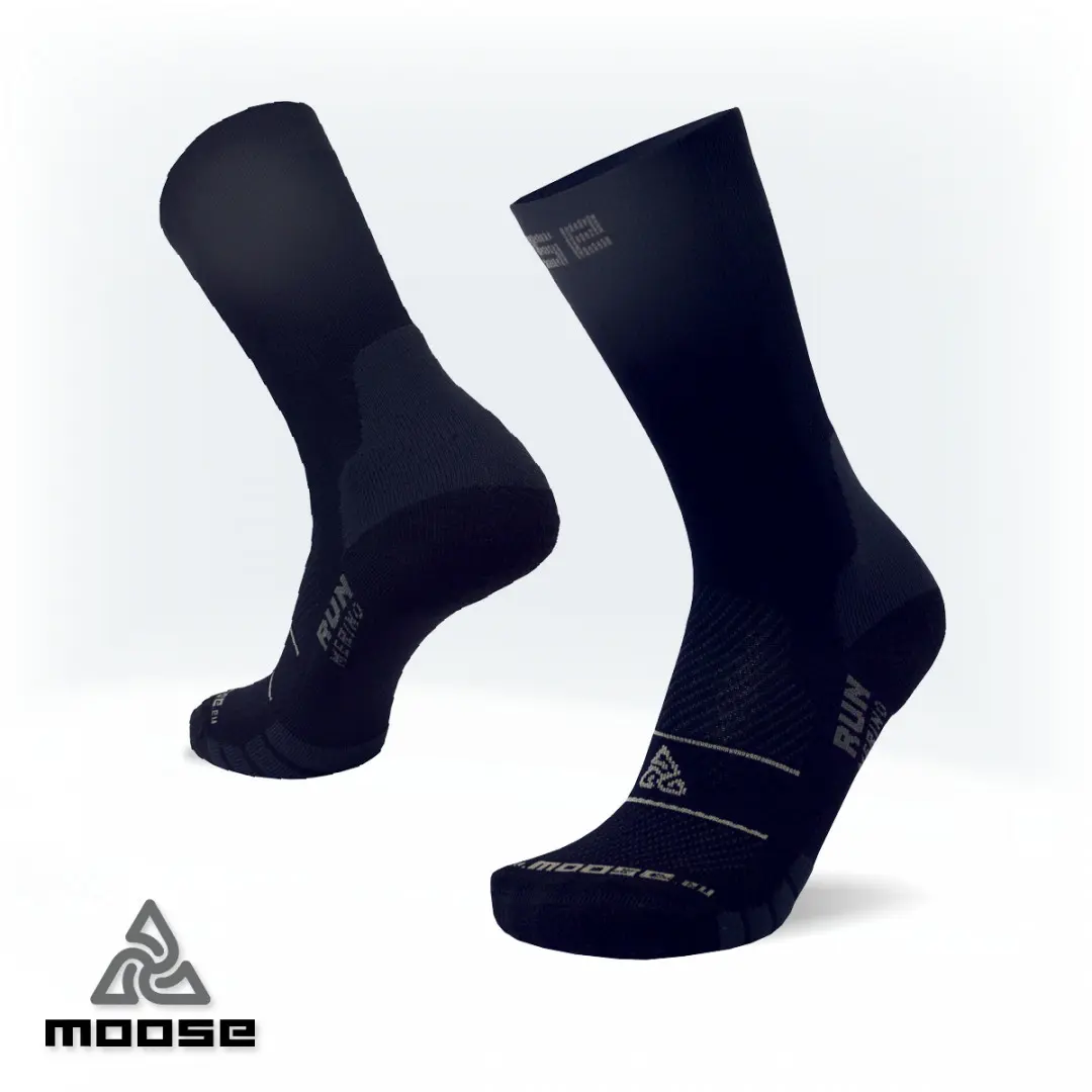 RUN merino běžecké ponožky Moose černá XS