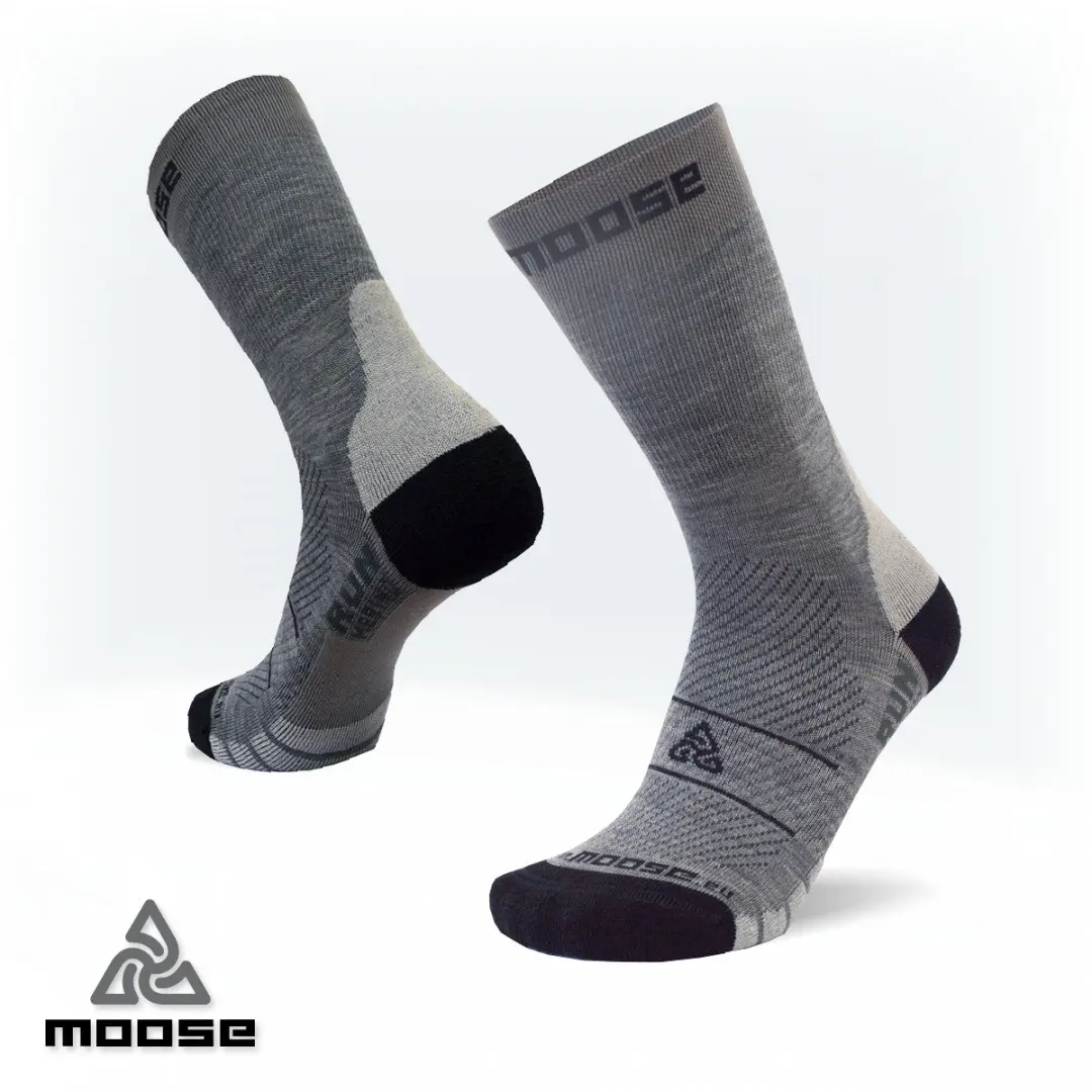 RUN merino běžecké ponožky Moose šedá S