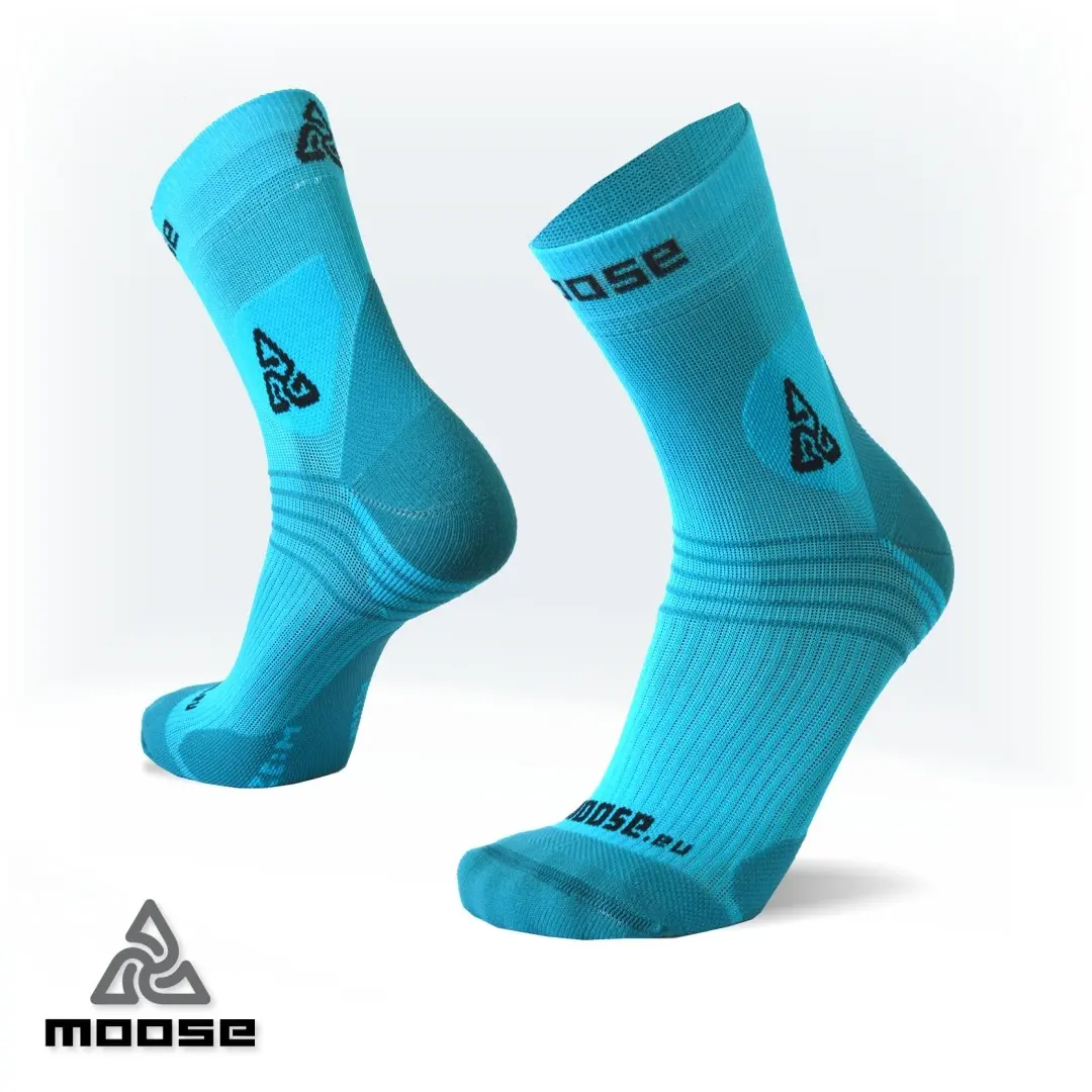 COMPRESS RUN NEW běžecké kompresní ponožky Moose Tyrkysová M 1 pár