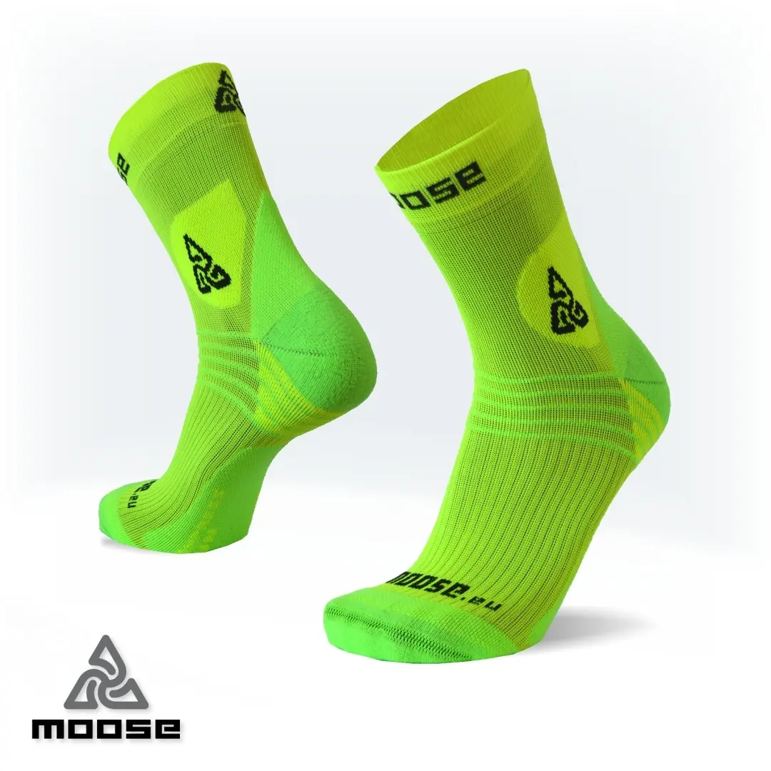 COMPRESS RUN NEW běžecké kompresní ponožky Moose Žlutá XS 1 pár