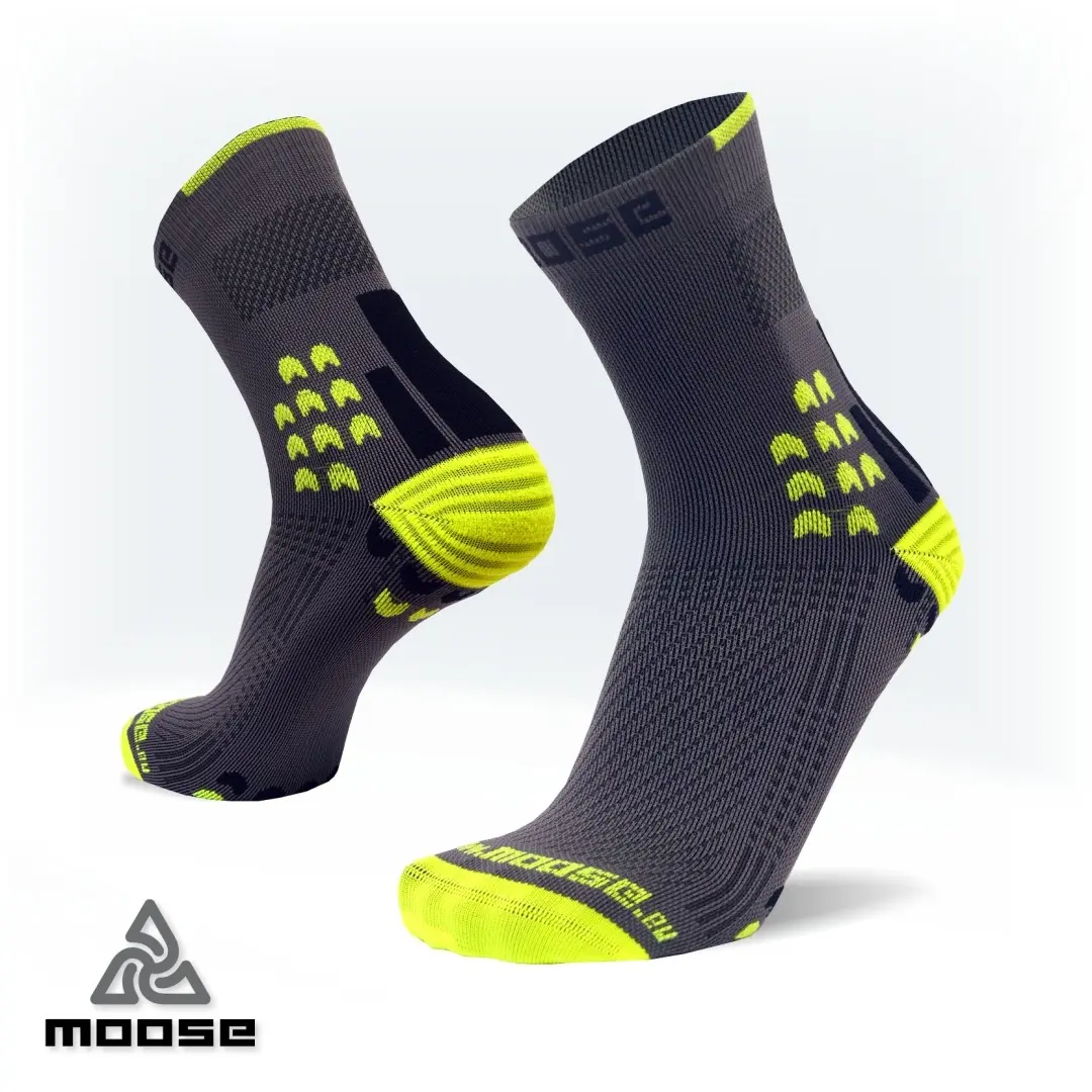 TRAIL NEW kompresní běžecké ponožky Moose Žlutá XL 1 pár