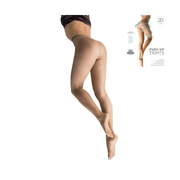 PUSH UP tights 20 DEN kompresní punčochové kalhoty Lady B béžová M